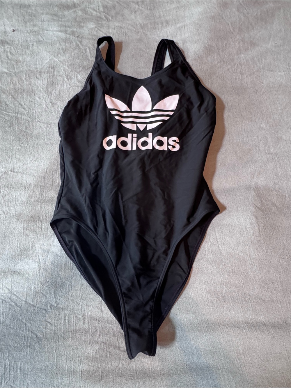 Adidas Originals Black Trefoil High Neck One Piece Swimsuit Size 44 / Large